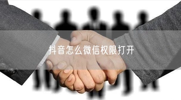 抖音怎么微信权限打开