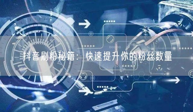 抖音刷粉秘籍：快速提升你的粉丝数量