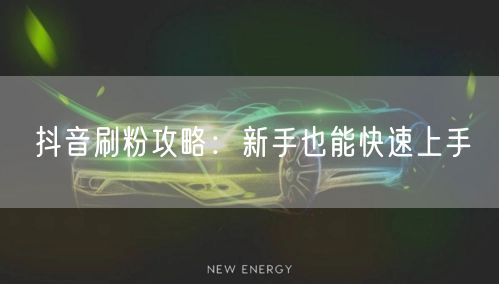 抖音刷粉攻略：新手也能快速上手