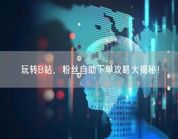 玩转B站，粉丝自助下单攻略大揭秘！