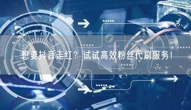 想要抖音走红？试试高效粉丝代刷服务！