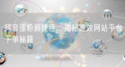 抖音涨粉新捷径：揭秘高效网站平台下单秘籍