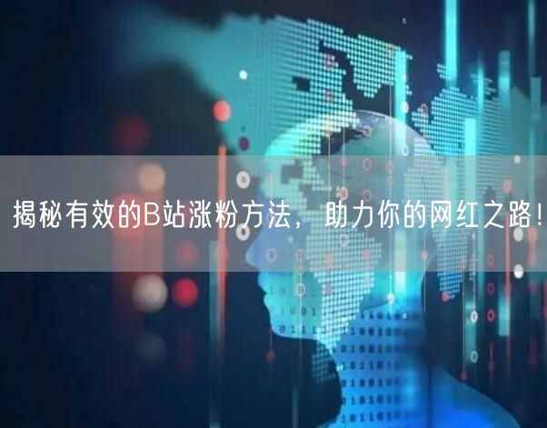 揭秘有效的B站涨粉方法，助力你的网红之路！