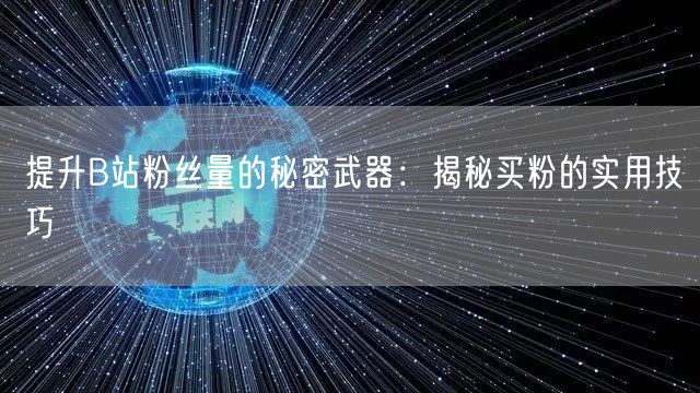 提升B站粉丝量的秘密武器：揭秘买粉的实用技巧