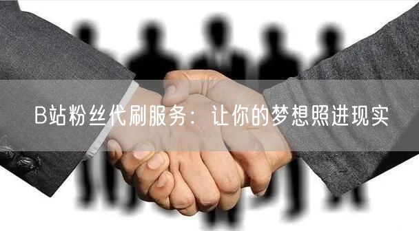 B站粉丝代刷服务：让你的梦想照进现实