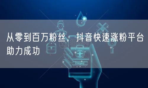 从零到百万粉丝，抖音快速涨粉平台助力成功