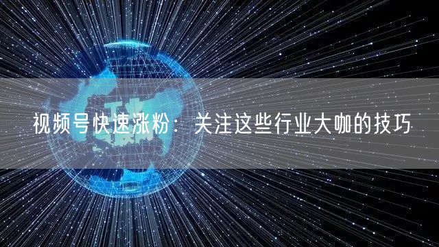 视频号快速涨粉：关注这些行业大咖的技巧