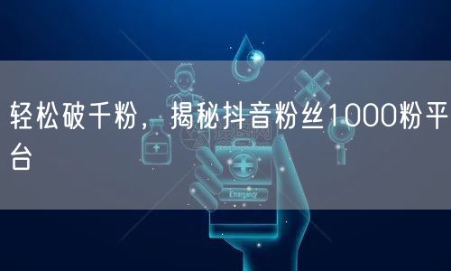 轻松破千粉，揭秘抖音粉丝1000粉平台