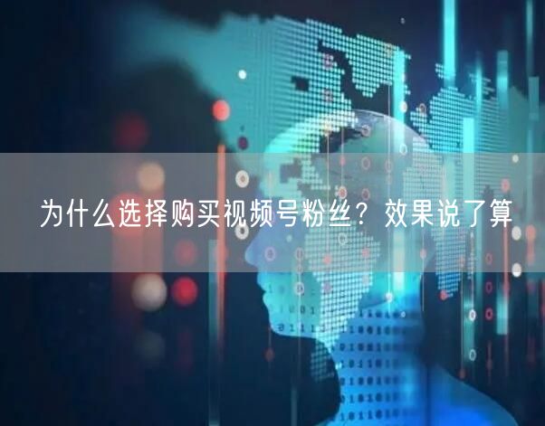 为什么选择购买视频号粉丝？效果说了算
