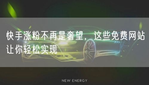 快手涨粉不再是奢望，这些免费网站让你轻松实现