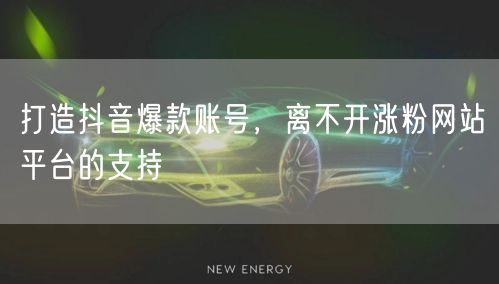打造抖音爆款账号，离不开涨粉网站平台的支持