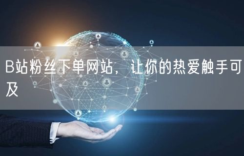 B站粉丝下单网站，让你的热爱触手可及