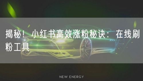 揭秘！小红书高效涨粉秘诀：在线刷粉工具