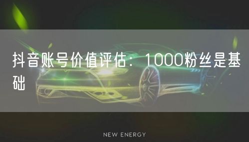 抖音账号价值评估：1000粉丝是基础