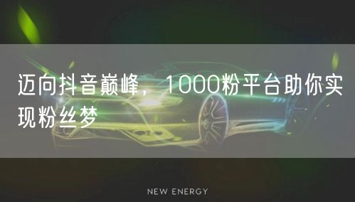 迈向抖音巅峰，1000粉平台助你实现粉丝梦