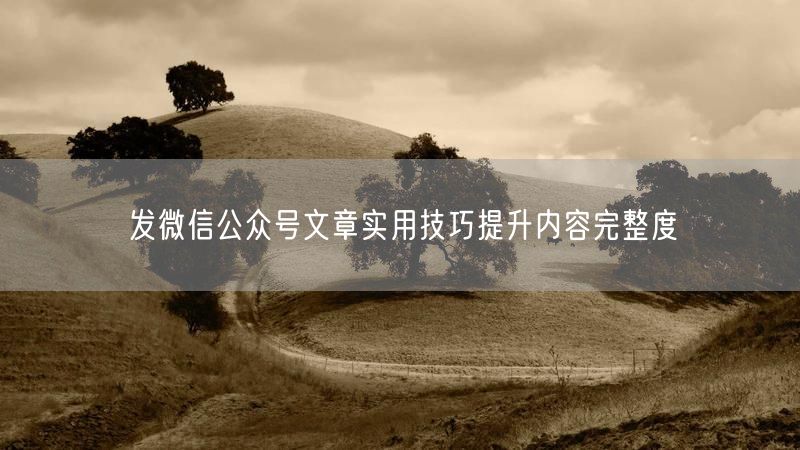 发微信公众号文章实用技巧提升内容完整度