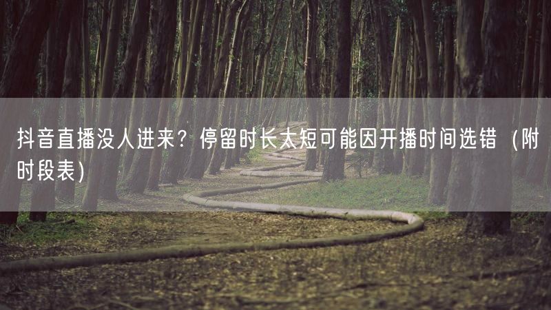 抖音直播没人进来？停留时长太短可能因开播时间选错（附时段表）