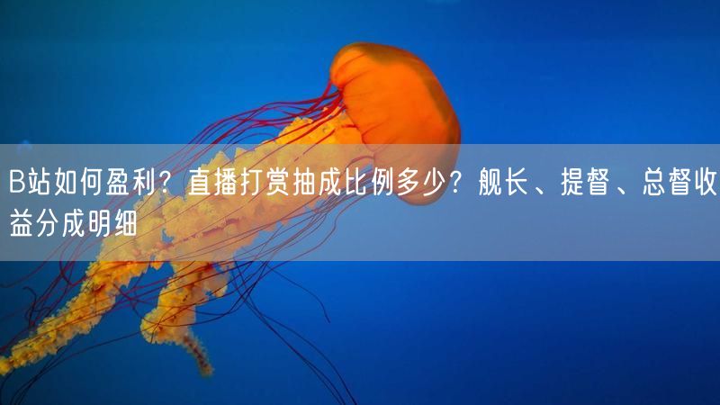 B站如何盈利？直播打赏抽成比例多少？舰长、提督、总督收益分成明细