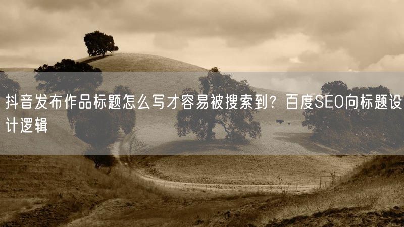 抖音发布作品标题怎么写才容易被搜索到？百度SEO向标题设计逻辑